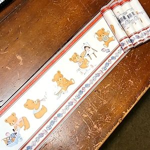 Vintage Borden Wallpaper Border Lot of 5 WB752 15 Feet Each Baby Teddy Bear